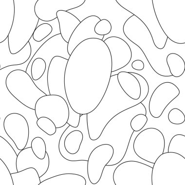 Abstract Seamless Pattern with Stains. Decorative Design for Prints, Fabrics, Wallpapers etc. Abstract Ornate Art. Vector Contour Illustration. Coloring Book Page