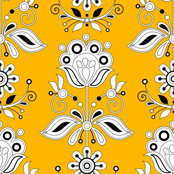 Безшовні Візерунки Квіткою Натхненні Українською Традиційною Вишивкою Ethnic Floral Motif — стоковий вектор