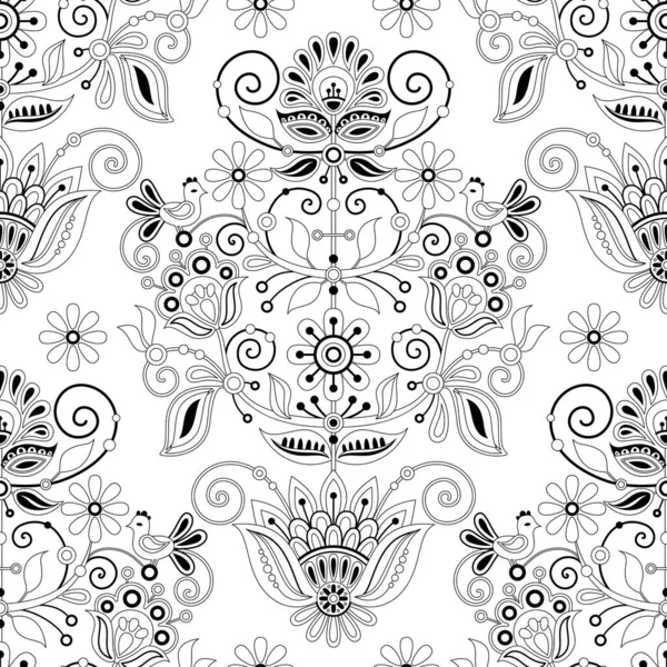2015 Seamless Pattern Tree Life Inspired Ukrainian Traditional Embroidery 플로랄 — 스톡 벡터