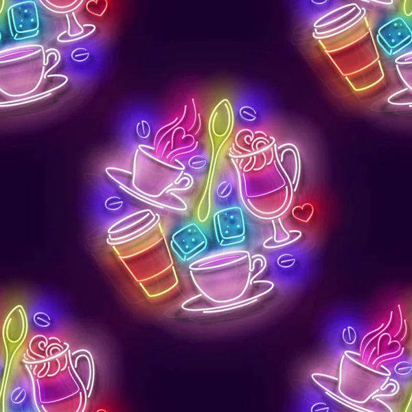 커피와 컵으로 빛나는 가시없는 카푸치노 아메리카노 라이트 텍스처 Vector Illustration — 스톡 벡터