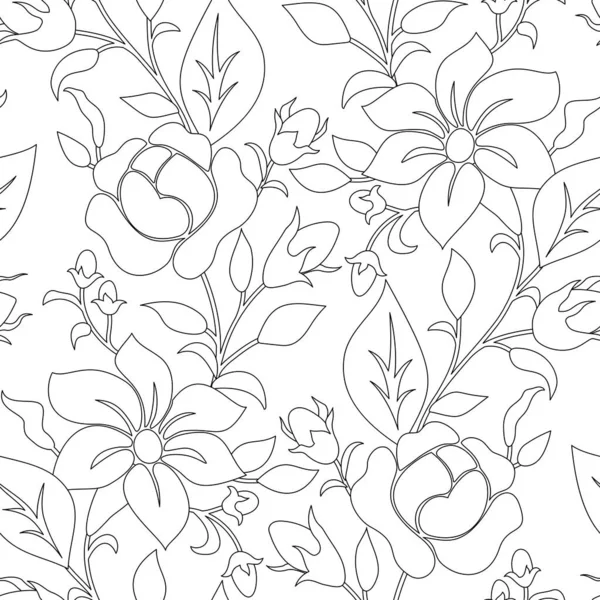 2016 Seamless Pattern Rose Mallow Inspired Ukrainian Traditional Embroidery 모티프 — 스톡 벡터