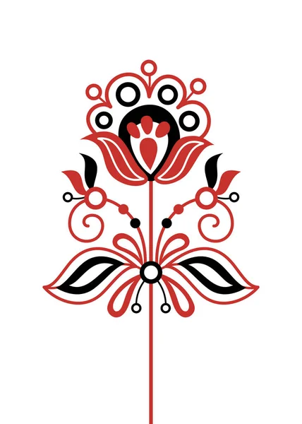 Blomma Inspirerad Ukrainska Traditionella Broderi Etniskt Blommigt Motiv Handgjort Konsthantverk — Stock vektor