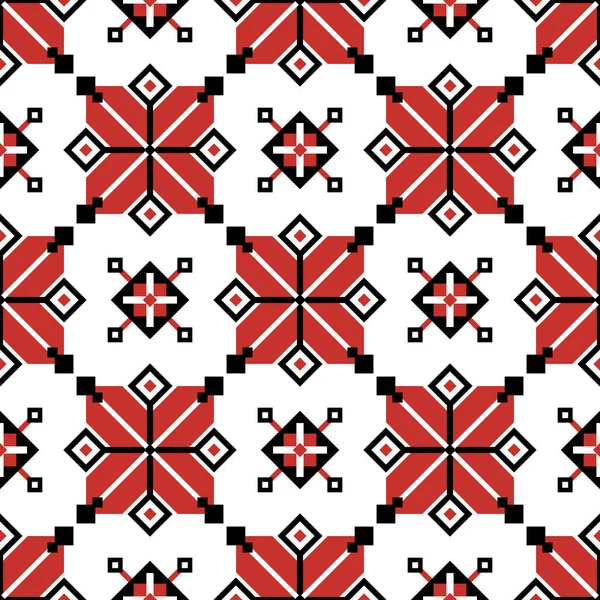 Nahtloses Muster Mit Ornamentaler Komposition Inspiriert Von Der Traditionellen Ukrainischen — Stockvektor