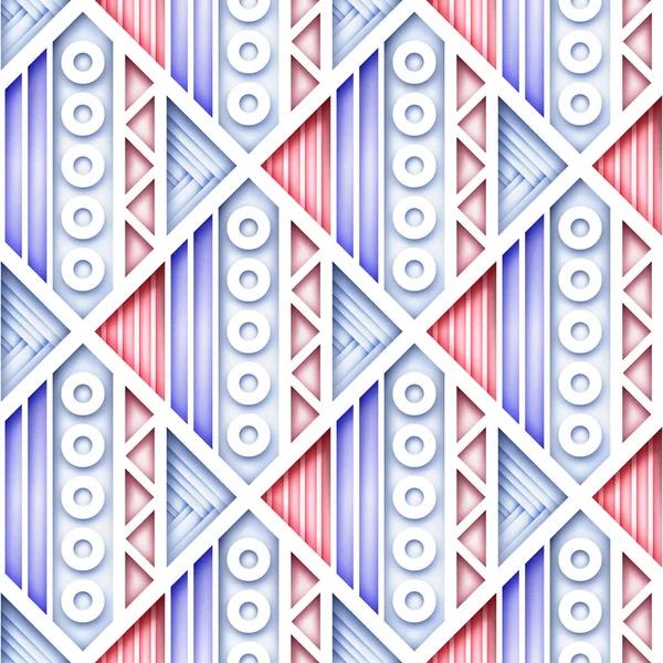 Naadloze Kleurrijke Geometrische Patroon Crazy Patchwork Quilt Ornament Eindeloze Moderne — Stockvector