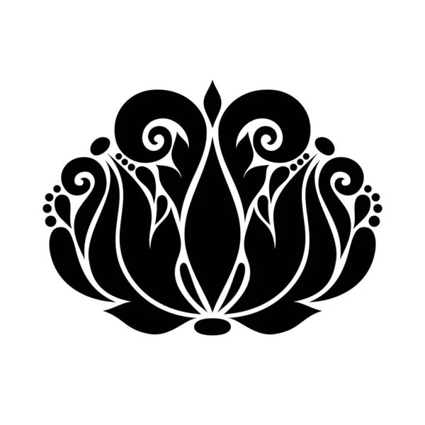 ペイズリースタイルの花のヴィンテージデザイン要素 ナチュラルモチーフの装飾組成物 概要オータネート アート 複雑なオーナメントだ ベクトル輪郭イラスト — ストックベクタ