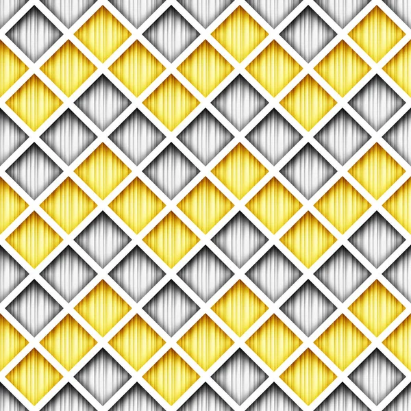 Rhombusとシームレスなカラフルな幾何学模様 無限の現代モザイクテクスチャ 包装紙 ベクトル3Dイラスト 要旨アート — ストックベクタ