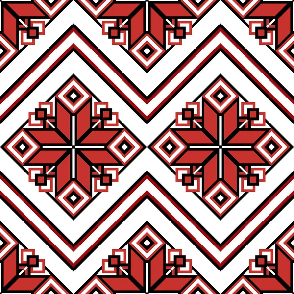 Seamless Pattern Ornamental Composition Inspired Ukrainian Traditional Embroidery Ethnic Motif — Stock vektor