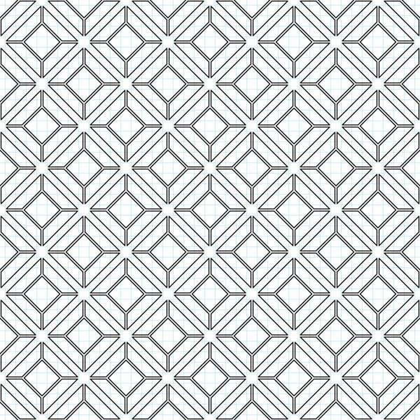 Seamless Geometric Pattern Drawn Checkered Notebook Endless Modern Mosaic Texture — Stock Vector