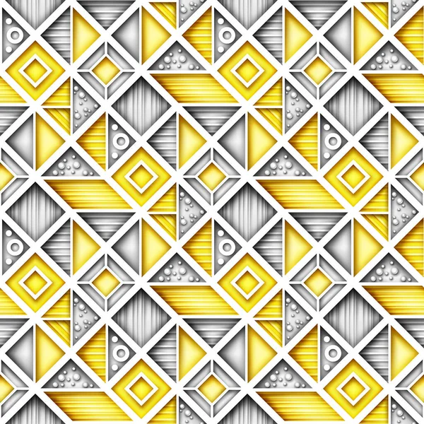 Naadloze Kleurrijke Geometrische Patroon Crazy Patchwork Quilt Ornament Eindeloze Moderne — Stockvector