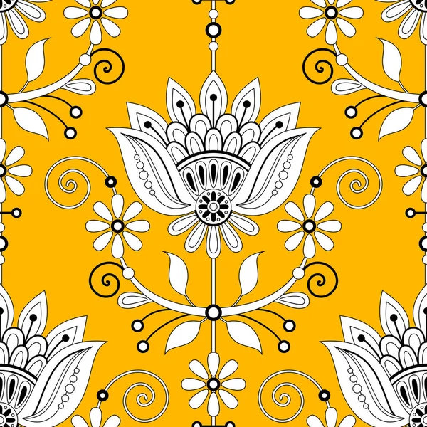 Seamless Pattern Flower Inspired Ukrainian Traditional Embroidery Ethnic Floral Motif — Image vectorielle