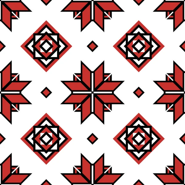 Patrón Sin Costuras Con Composición Ornamental Inspirada Bordado Tradicional Ucraniano — Vector de stock