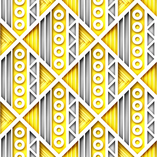 Seamless Colorful Geometric Pattern Crazy Patchwork Quilt Ornament Endless Modern —  Vetores de Stock