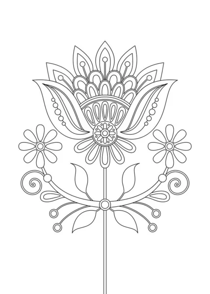 Blume Inspiriert Von Der Traditionellen Ukrainischen Stickerei Ethnische Blumenmotive Handgefertigte — Stockvektor