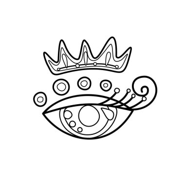 Güzel Folklorik Hint salatalığı Gizemli Göz, Doğa İlham Veren Tasarım Elementi. Soyut Düzen 'i süsleyin. Etnik Motif, Çiçek Tarzı. Vektör İllüstrasyonu. Boyama Kitabı Sayfası