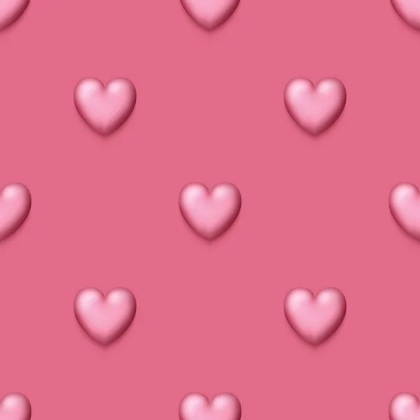 Seamless Colorful Aesthetic Pattern Cute Hearts Dalam Bahasa Inggris Romantis - Stok Vektor