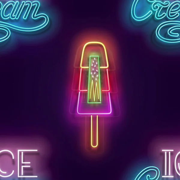 Απρόσκοπτη Μοτίβο Λάμψη Lolly Pop Παγωτό Και Επιγραφή Γλυκό Επιδόρπιο — Διανυσματικό Αρχείο