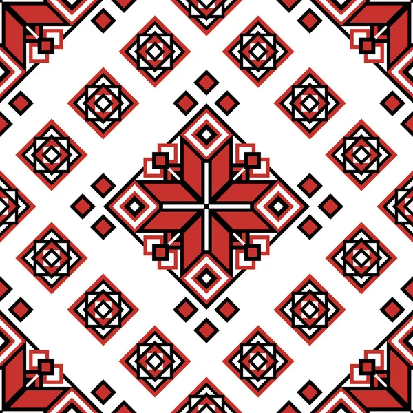 Bezešvý Vzor Ornamentální Kompozicí Inspirovaný Ukrajinskou Tradiční Výšivkou Etnický Motiv — Stockový vektor