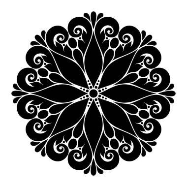 Paisley Style 'daki Çiçek Mandala. Doğal Motiflerle Dekoratif Kompozisyon. Soyut Vintage Design Element. Karmaşık Süs. Vektör İlişkisi İllüstrasyonu