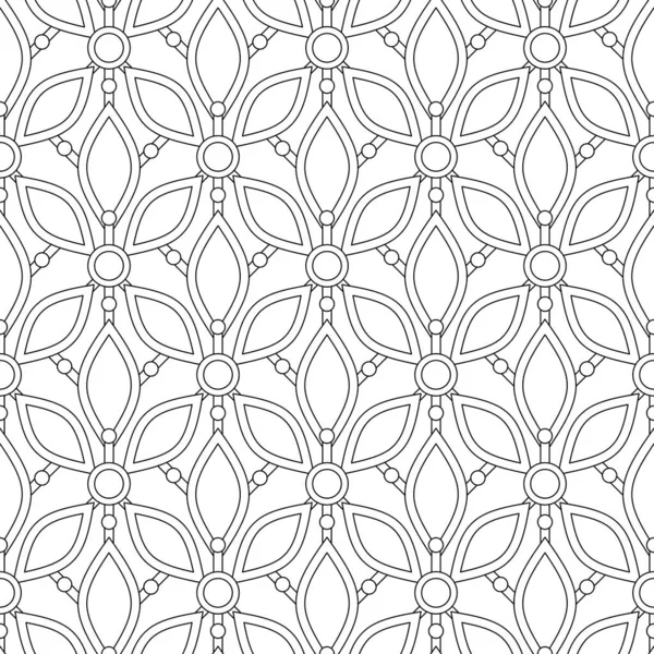 抽象的な結晶とシームレスな美的パターン 無限の現代モザイクテクスチャ 未来的な花の概念 包装紙 ベクトル輪郭イラスト — ストックベクタ