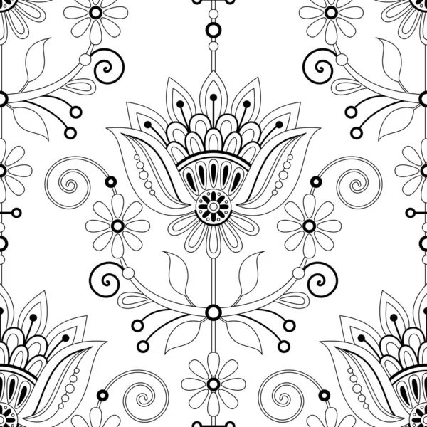 Seamless Pattern Flower Inspired Ukrainian Traditional Embroidery Ethnic Floral Motif — Vettoriale Stock