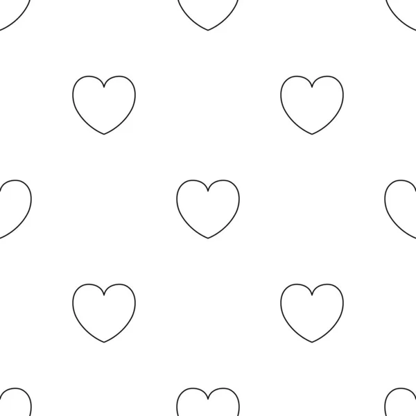Seamless Aesthetic Pattern Cute Hearts Romantic Simple Design Element Vector — Stock Vector