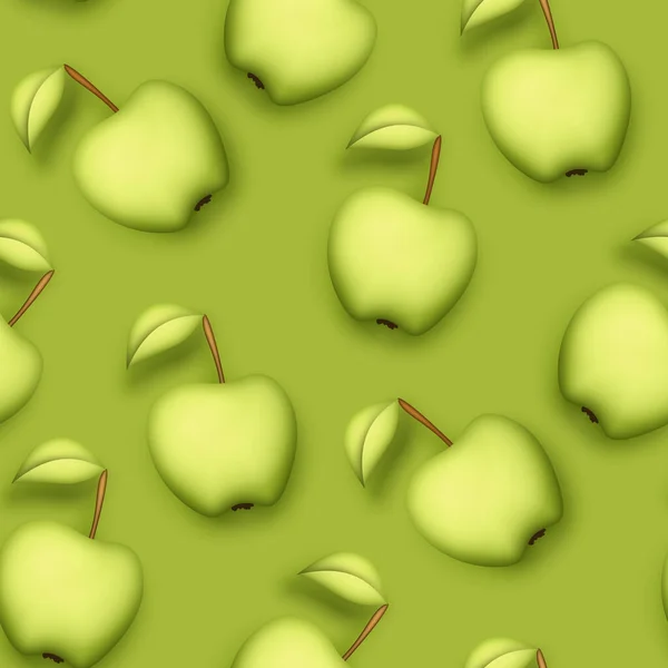 Bezešvé Vzor Barevným Roztomilé Jablko Moderním Plastovém Stylu Moderní Kreslená — Stockový vektor