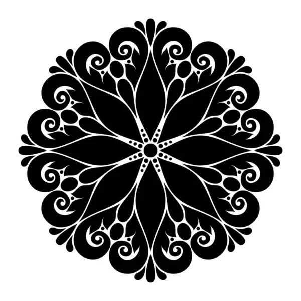 Mandala Floreale Stile Paisley Composizione Decorativa Con Motivi Naturali Elemento — Vettoriale Stock