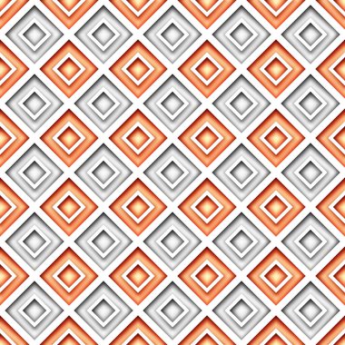 Seamless Colorful Geometric Pattern with Rhombuses. Endless Modern Mosaic Texture.  Fabric Textile, Wrapping Paper, Wallpaper. Vector 3d Illustration. Abstract Art