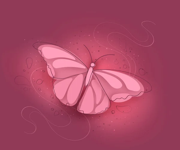 Jemný Snědý Motýl Texturovaném Pozadí Prvek Návrhu Ručně Kresleného Stylu — Stockový vektor