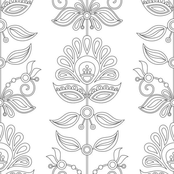 Patrón Sin Costuras Con Flor Inspirada Bordado Tradicional Ucraniano Motivo — Archivo Imágenes Vectoriales