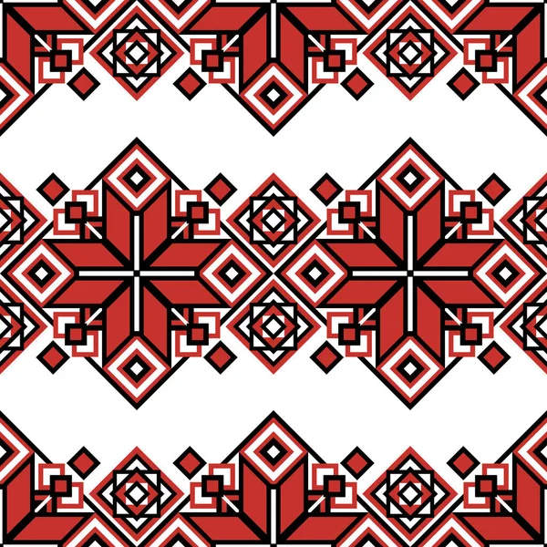 以乌克兰传统刺绣为灵感的无缝隙图案 民族运动 手工工艺艺术 民族设计元素 横向的定向条纹 病媒图解 — 图库矢量图片
