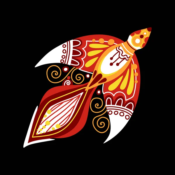 Bel Oiseau Folklorique Élément Conception Inspiré Nature Orné Résumé Firebird — Image vectorielle