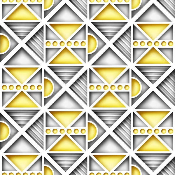 Seamless Colorful Geometric Pattern Triangles Endless Modern Mosaic Texture Fabric — Stock vektor
