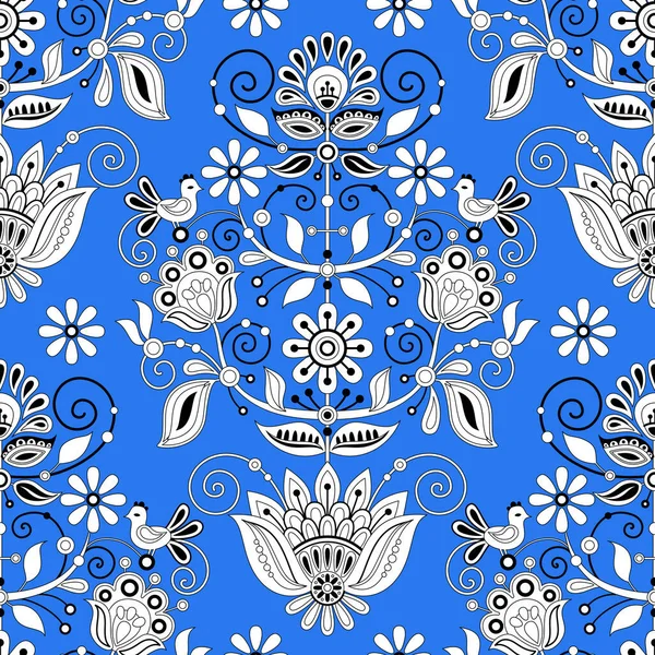 2015 Seamless Pattern Tree Life Inspired Ukrainian Traditional Embroidery 모티프 — 스톡 벡터