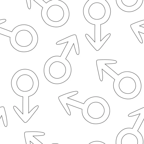 Seamless Pattern Cute Male Gender Symbol Dalam Bahasa Inggris Tekstur - Stok Vektor