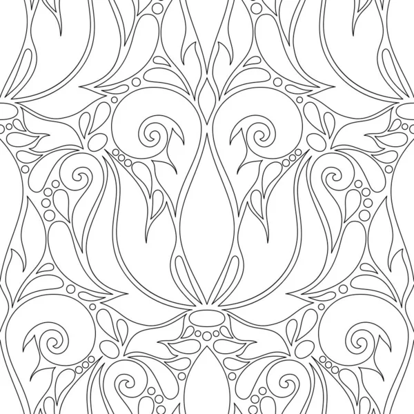 Patrón Floral Vintage Sin Costura Estilo Paisley Composición Decorativa Con — Archivo Imágenes Vectoriales