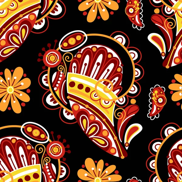 Modelul Folcloric Fără Sudură Castravete Indiene Paisley Elementul Design Inspirat — Vector de stoc