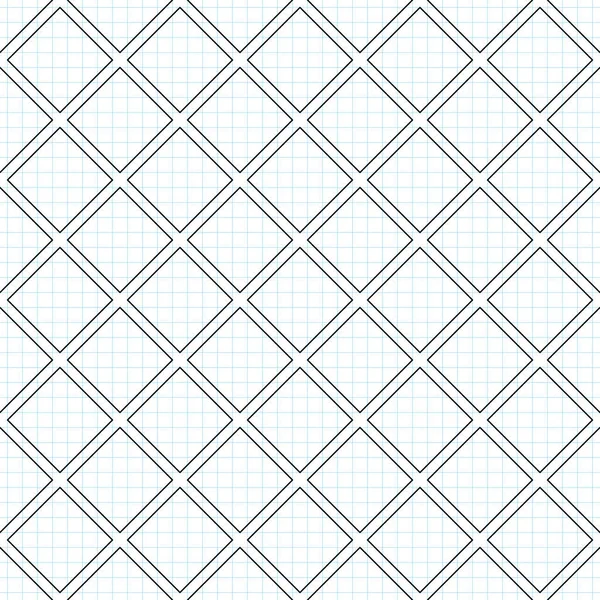 Seamless Geometric Pattern Drawn Checkered Notebook Endless Modern Mosaic Texture — Stockvektor