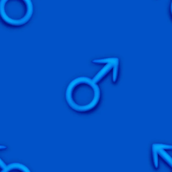 Seamless Pattern Colorful Cute Male Gender Symbol Modern Plastic Style - Stok Vektor
