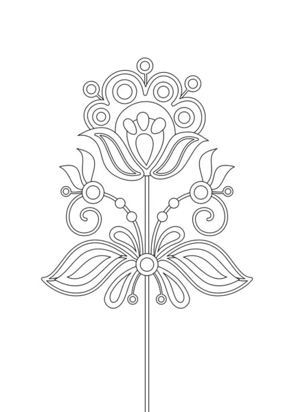 Квітка Натхненна Українською Традиційною Вишивкою Ethnic Floral Motif Handmade Craft — стоковий вектор