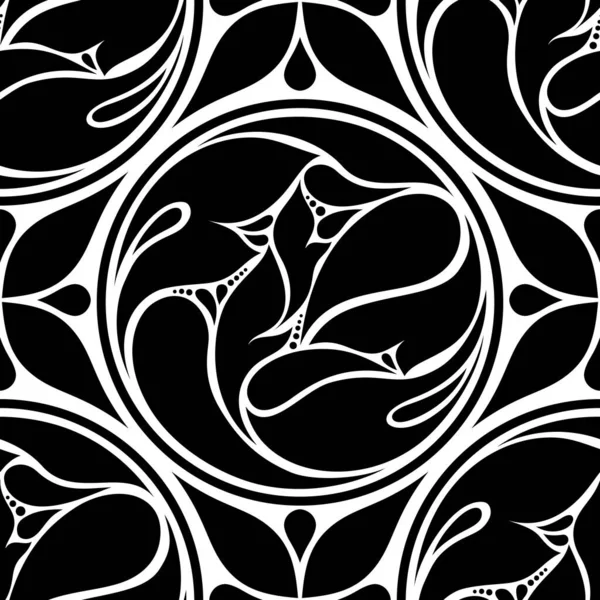 Цветочный Винтажный Бесшовный Рисунок Стиле Пейсли Декоративная Композиция Натуральными Мотивами — стоковый вектор