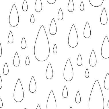 Şirin Damlalı Kusursuz Estetik Desen. Romantik Basit Tasarım Elemanı. Vector Contour İllüstrasyonu. Boyama Kitabı Sayfası