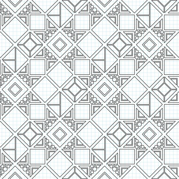 Inconsútil Patrón Geométrico Colorido Dibujado Cuaderno Cuadros Textura Mosaico Moderno — Archivo Imágenes Vectoriales