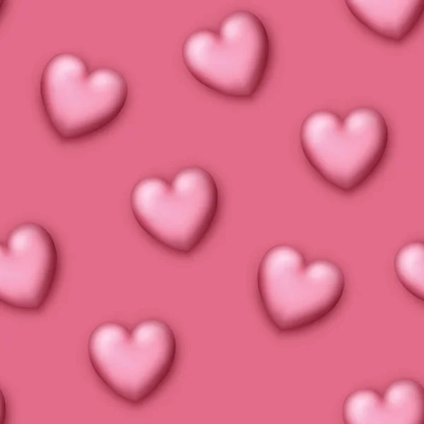 Seamless Colorful Aesthetic Pattern Cute Hearts Dalam Bahasa Inggris Romantis - Stok Vektor