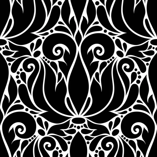 Patrón Floral Vintage Sin Costura Estilo Paisley Composición Decorativa Con — Vector de stock