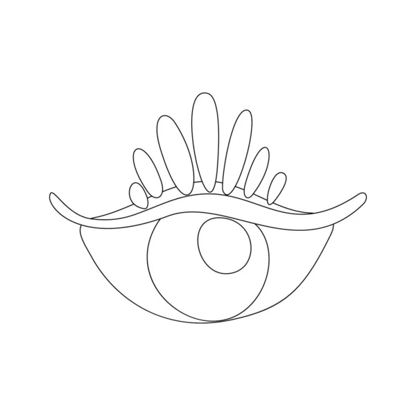 Psyhodelical Print Demonic Eye Crown Сюрреалистичный Дизайн Элемент Единого Дизайна — стоковый вектор