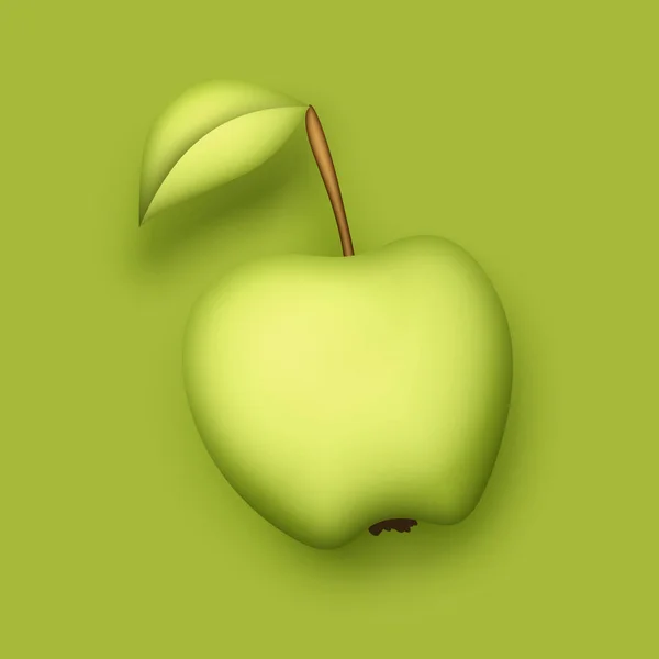 Bunte Süße Apple Modernen Plastik Stil Trendiges Cartoon Objekt Realistisches — Stockvektor