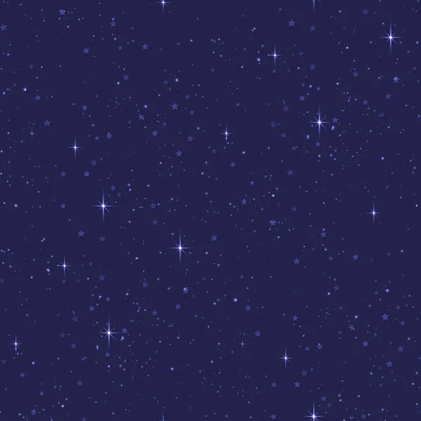 Texture Infinie Univers Cosmique Avec Des Étoiles Mignonnes Conception Décorative — Image vectorielle