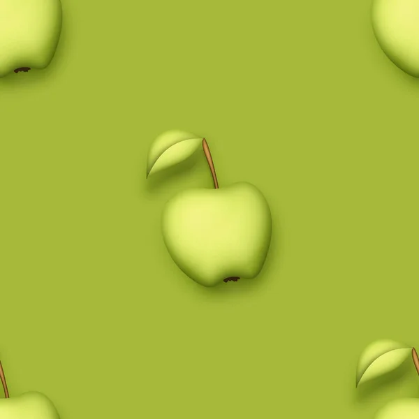 Seamless Pattern Colorful Cute Apple Modern Plastic Style Trendy Cartoon — Stock Vector