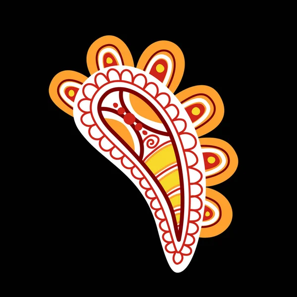 Beau Concombre Indien Folklorique Élément Conception Inspiré Nature Modèle Abstrait — Image vectorielle